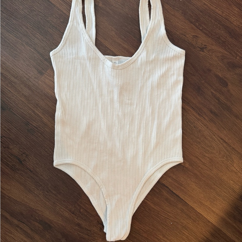 Aura Cream Ribbed Bodysuit